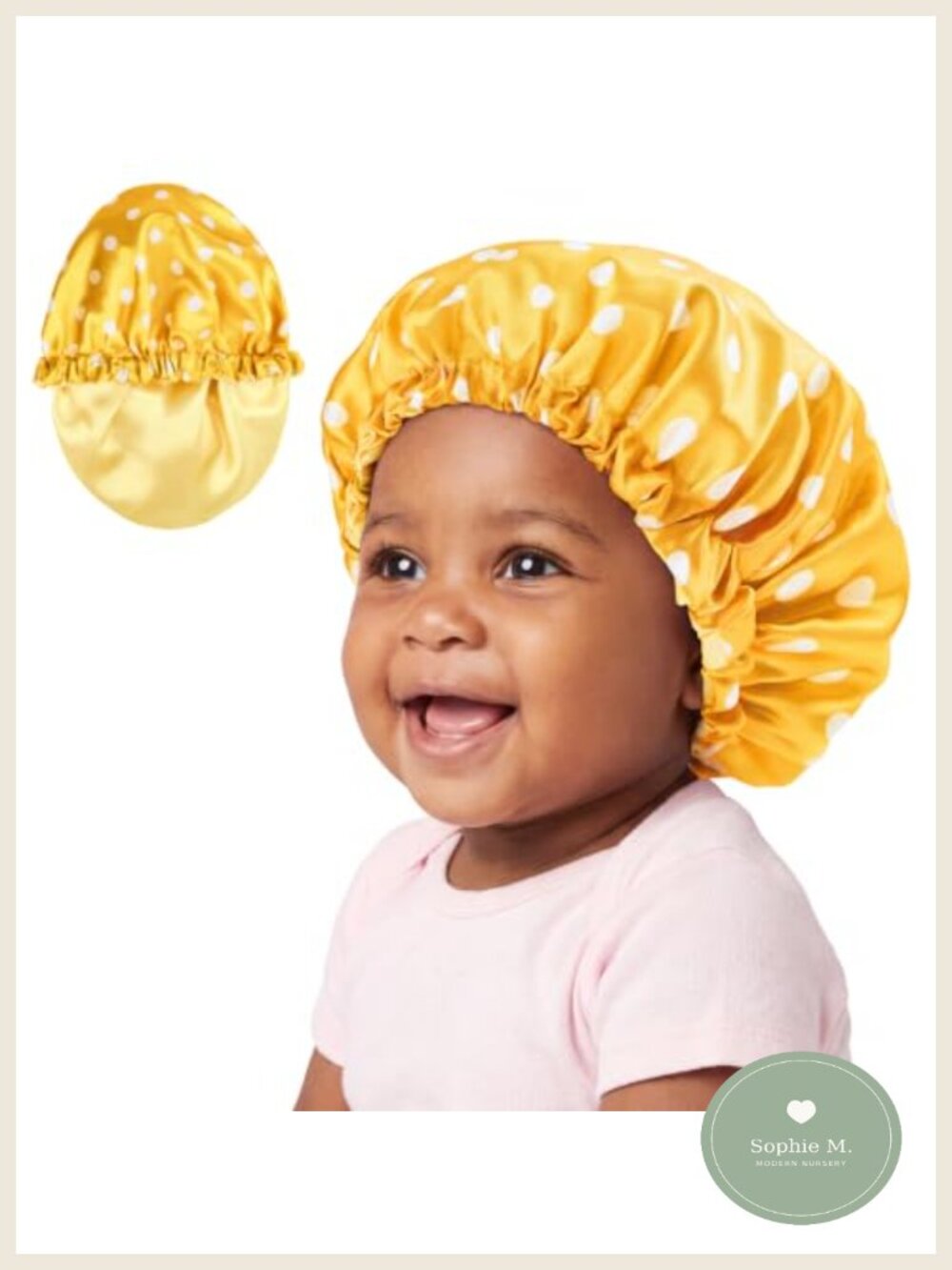 Satin Silk Baby Bonnet Adjustable Toddler Sleep Hat for Curly Hair